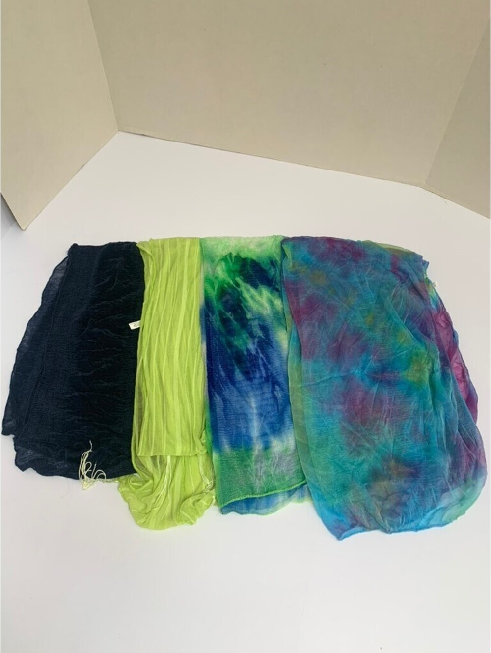 Women's Scarves 4 Mixed Blues and Greens 20x72
